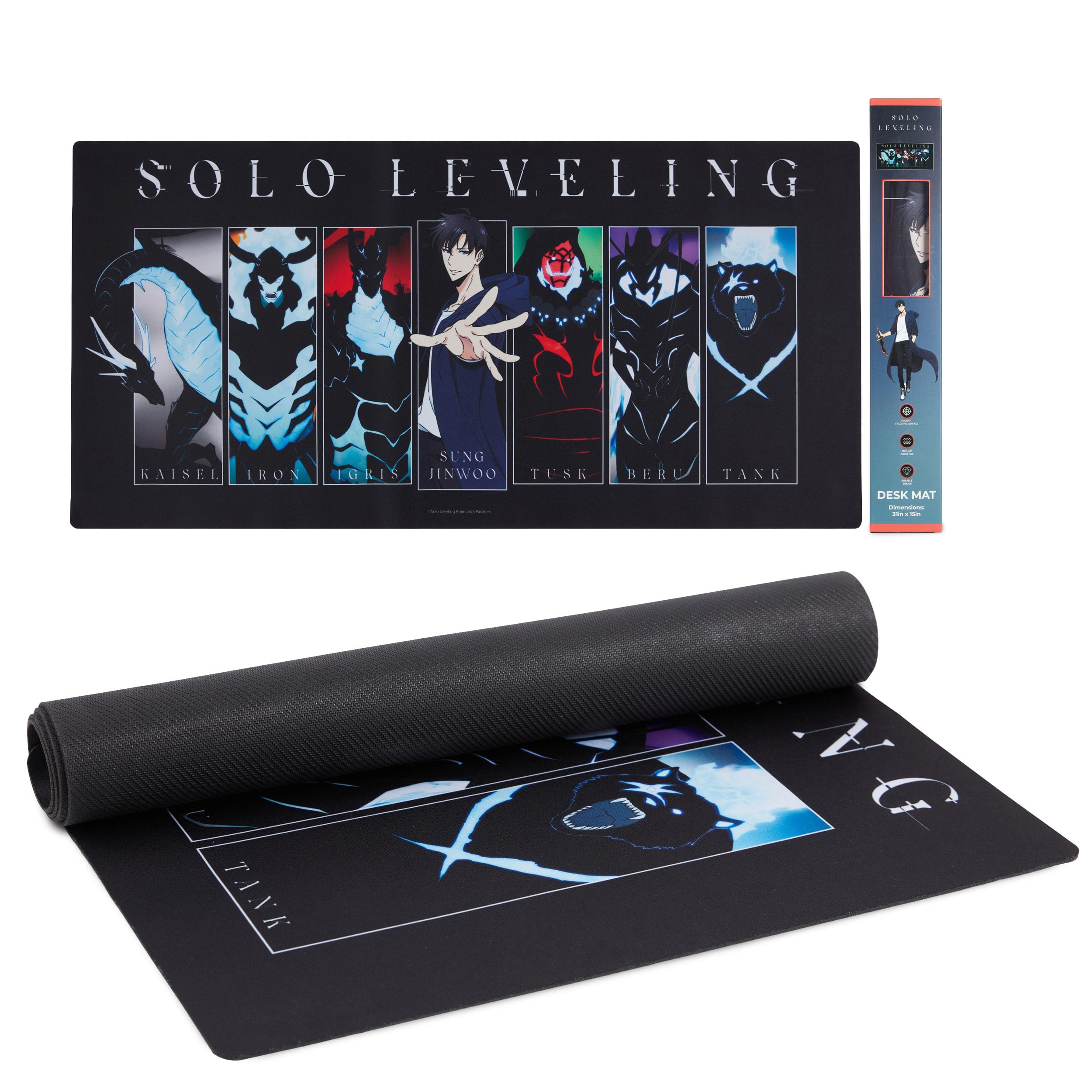 Solo Leveling Extended XL Computer Desk Mat, Culture Fly Large Gaming Mouse Pad (31" x 15") -