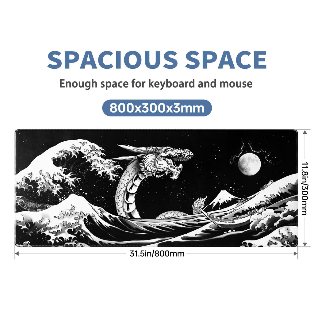 Spaceman Planets Anime Mouse Pad Large Desk Mat XL Mouse Pad Astronaut Keyboard Mousepad with Non-Slip Base and Stitched Edge Gaming Mouse Mat Desk Pad 31.5 X 11.8 in Mouse Pads for Desk Home Office