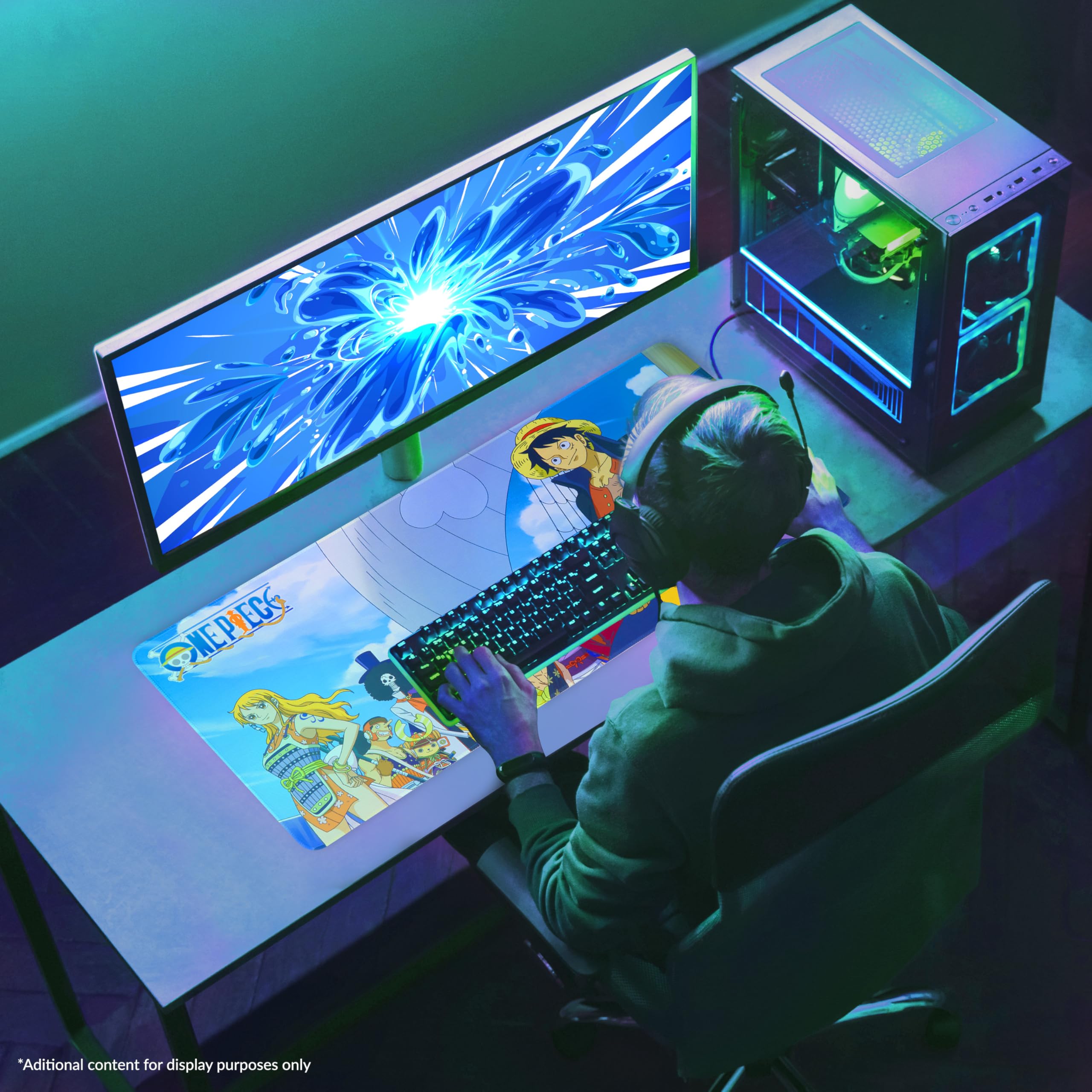 One Piece Gaming Desk Mat for Teens, Adults, 31.5 x 13.8” Non-Slip Surface, Anime Mouse Pad, Desk Decor, Gaming Mousepad, Gifts for Gamers (Multi One Piece)
