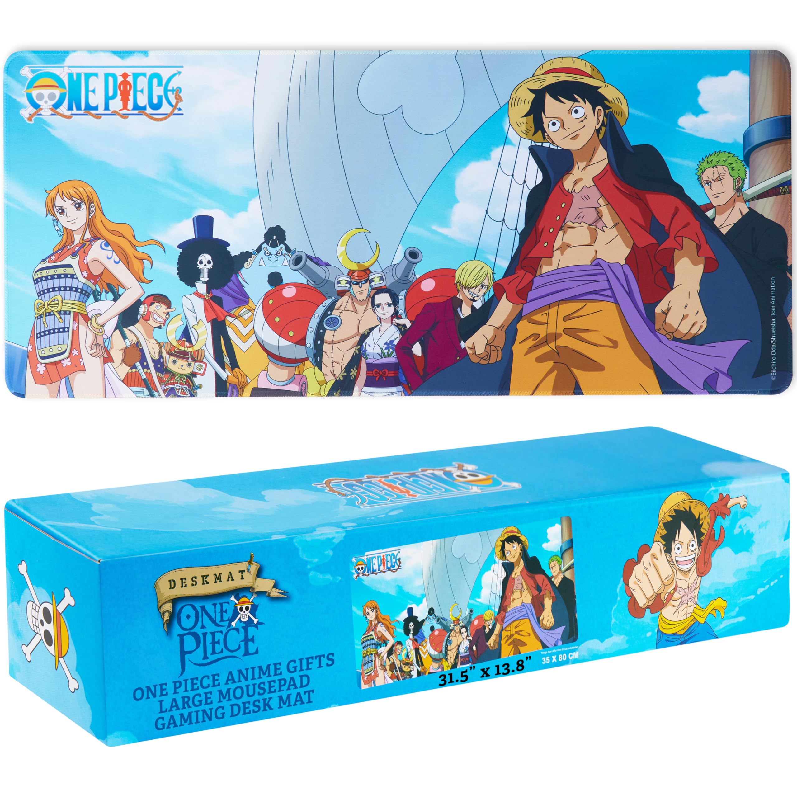 One Piece Gaming Desk Mat for Teens, Adults, 31.5 x 13.8” Non-Slip Surface, Anime Mouse Pad, Desk Decor, Gaming Mousepad, Gifts for Gamers (Multi One Piece)