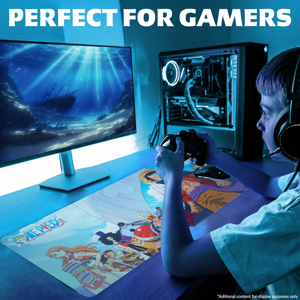 One Piece Gaming Desk Mat for Teens, Adults, 31.5 x 13.8” Non-Slip Surface, Anime Mouse Pad, Desk Decor, Gaming Mousepad, Gifts for Gamers (Multi One Piece)