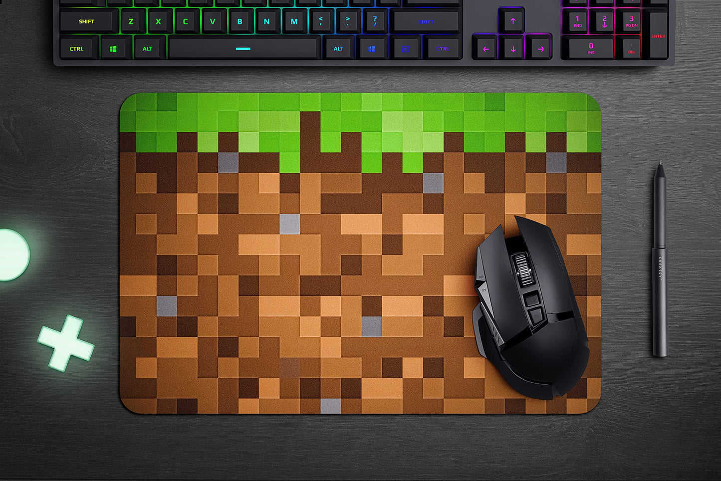 Minecraft Gaming Mouse Pad – Non-Slip Rubber Base | Brown Brick