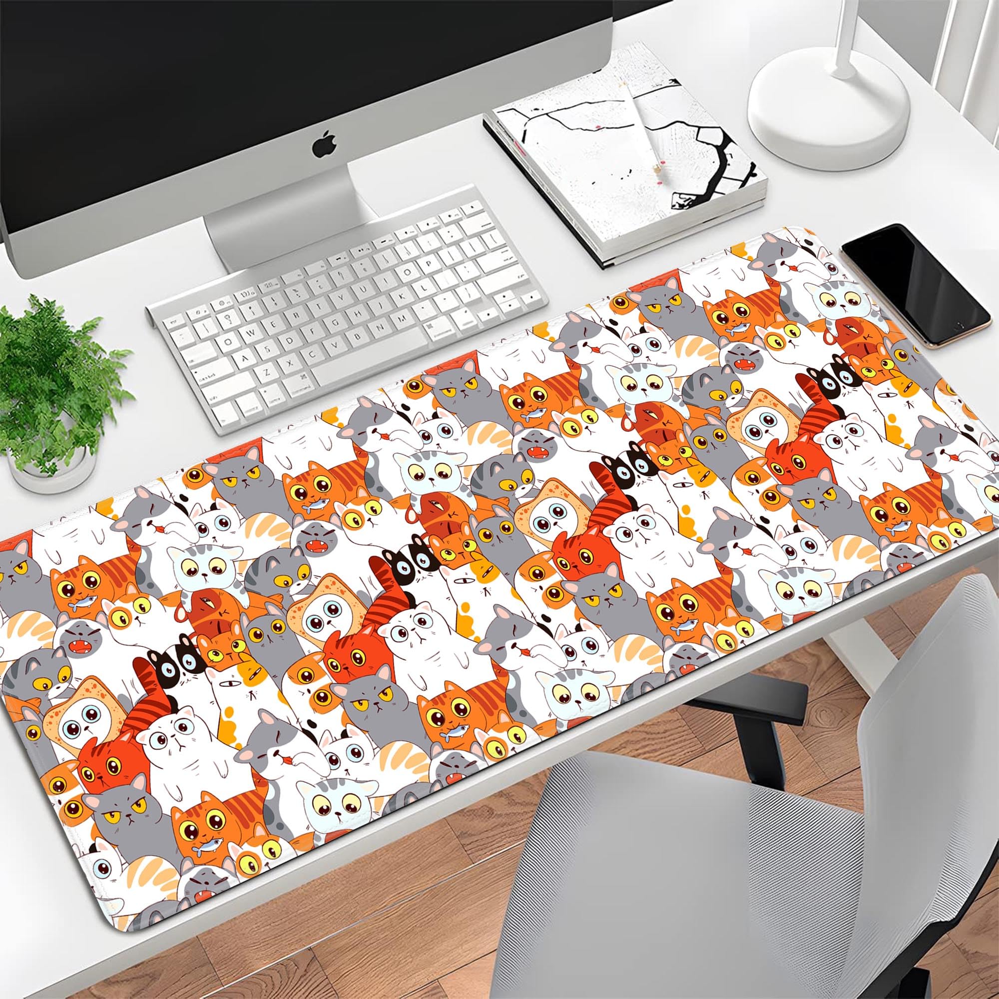 Spaceman Planets Anime Mouse Pad Large Desk Mat XL Mouse Pad Astronaut Keyboard Mousepad with Non-Slip Base and Stitched Edge Gaming Mouse Mat Desk Pad 31.5 X 11.8 in Mouse Pads for Desk Home Office