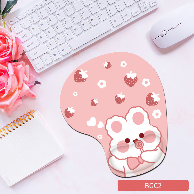 Silicone Wrist Rest Mouse Pad – Soft Non-Slip Cute Desk Pad (23 Colors)
