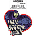 Ata-Boy Stickers: Die Cut Vinyl Sticker - 3" - Masters of the Universe - Skeletor - I Hate Everyone, Equally