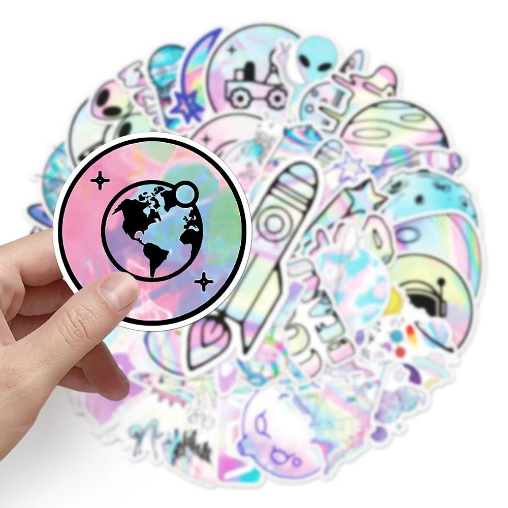 Holographic Alien Space Sticker Pack