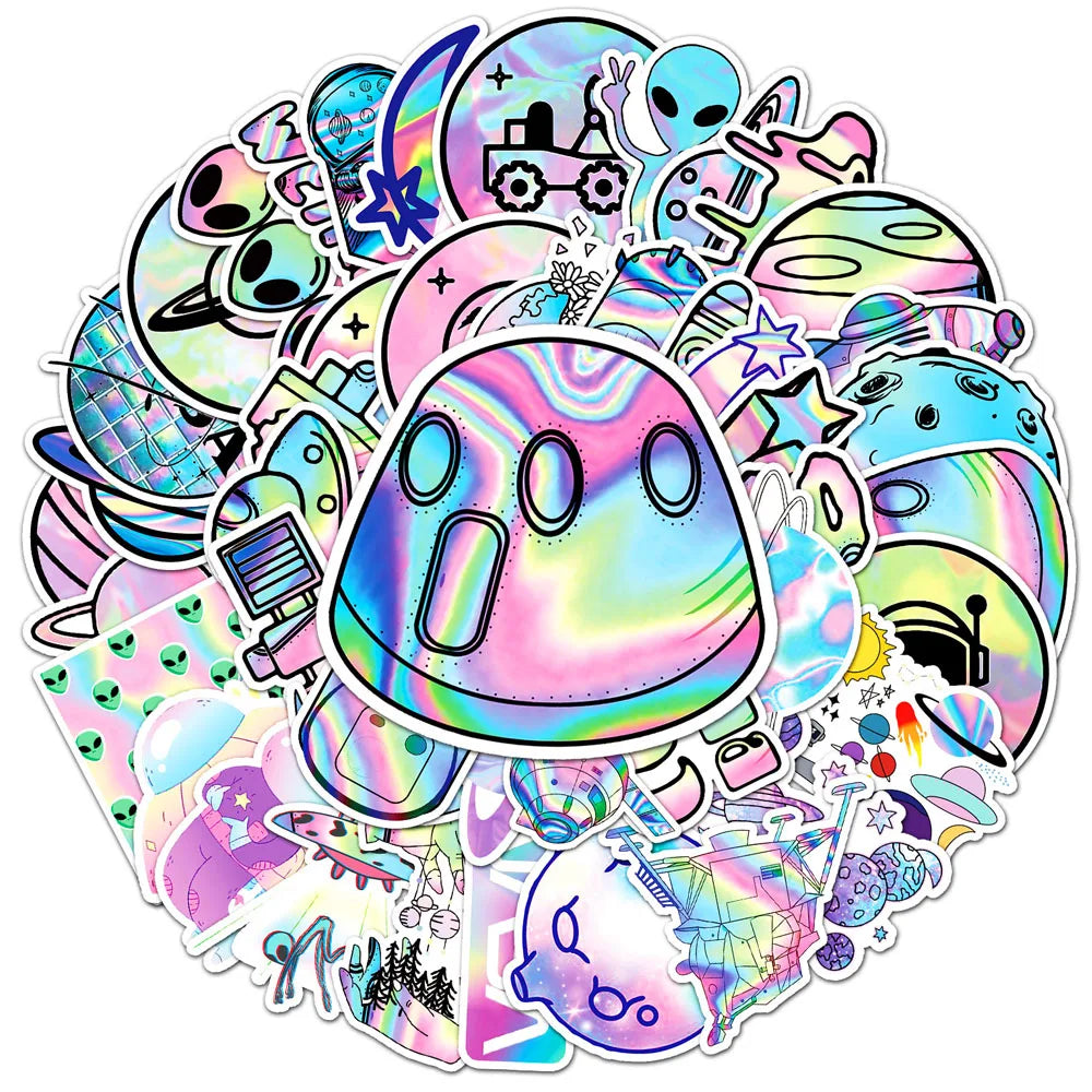 Holographic Alien Space Sticker Pack
