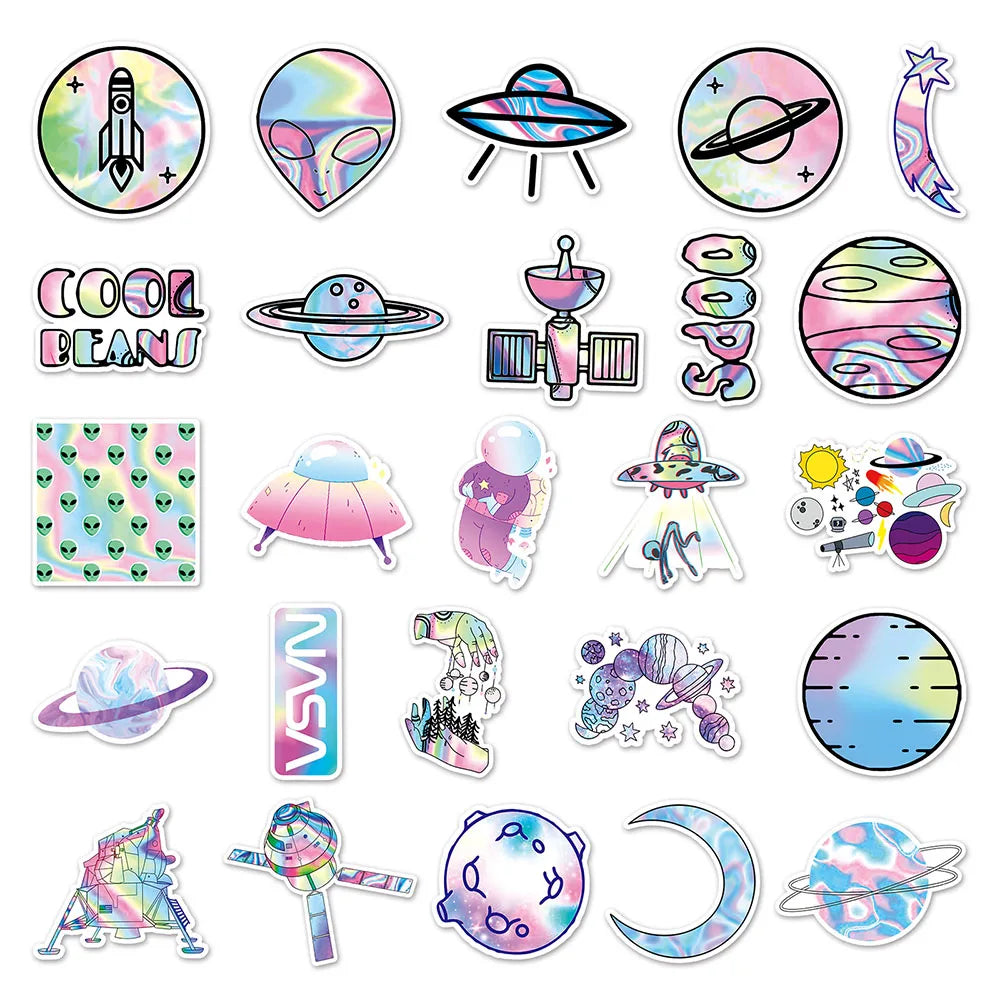 Holographic Alien Space Sticker Pack