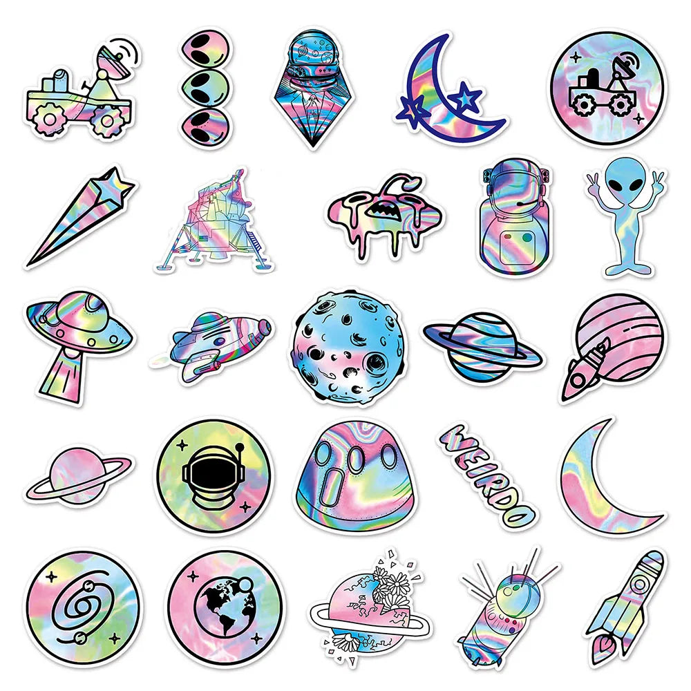 Holographic Alien Space Sticker Pack