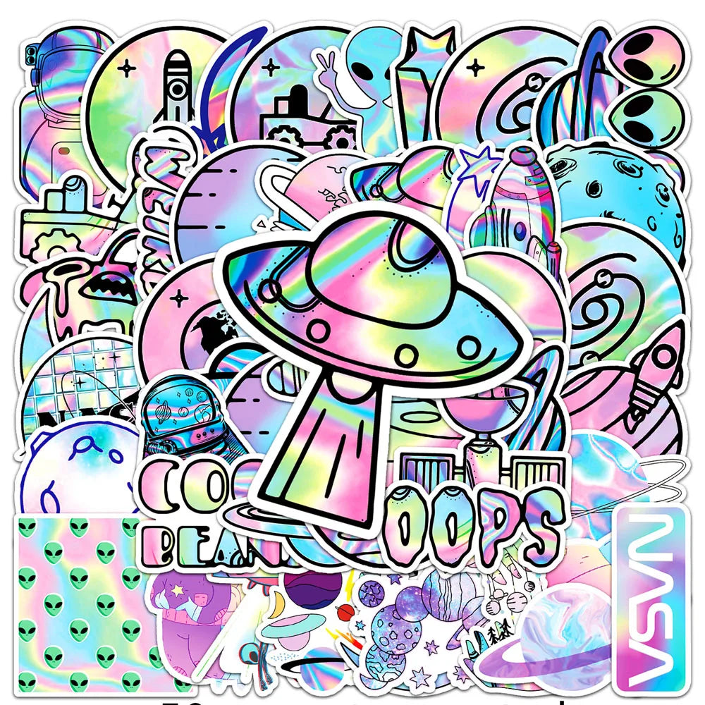 Holographic Alien Space Sticker Pack