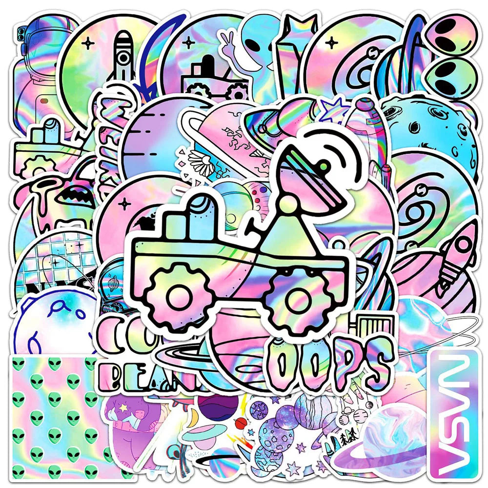 Holographic Alien Space Sticker Pack