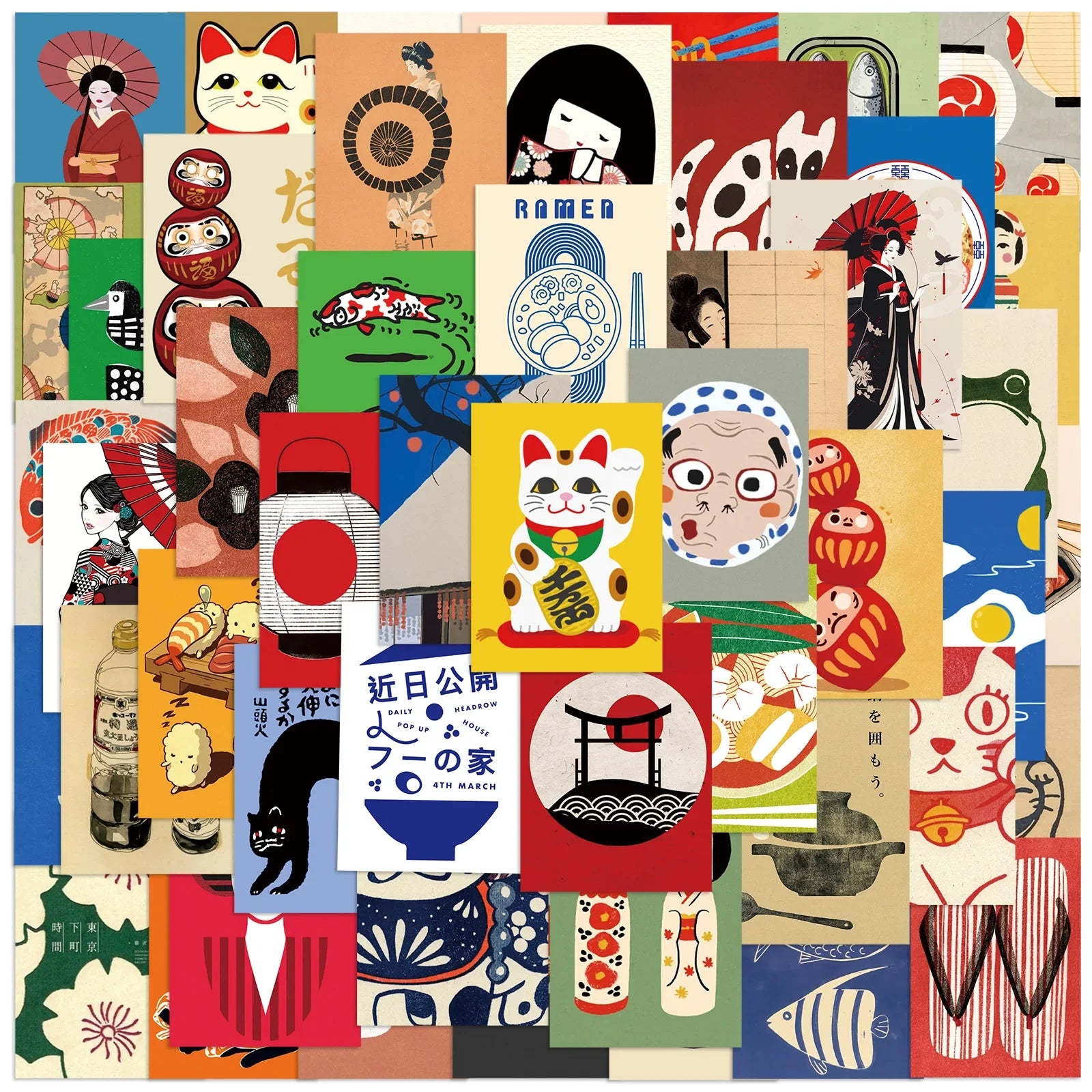 Japanese Style Poster Sticker Pack