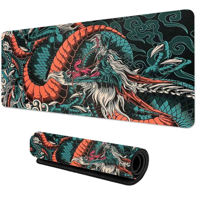 Japanese Dragon Anime Mouse Pad – XXL Gaming Desk Mat (900x400)