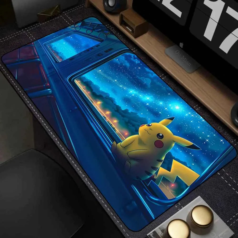 Pikachu Pocket Monster Leather Mouse Pad – Large Gaming Desk Mat