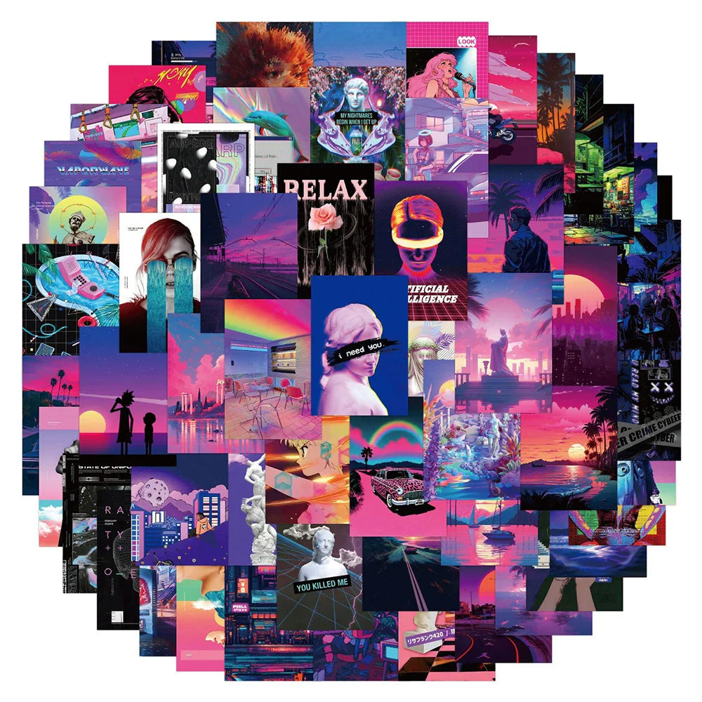 Synthwave Vaporwave Sticker Pack