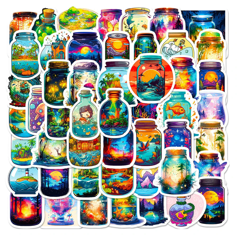 Aesthetic Jars Cartoon Sticker Pack
