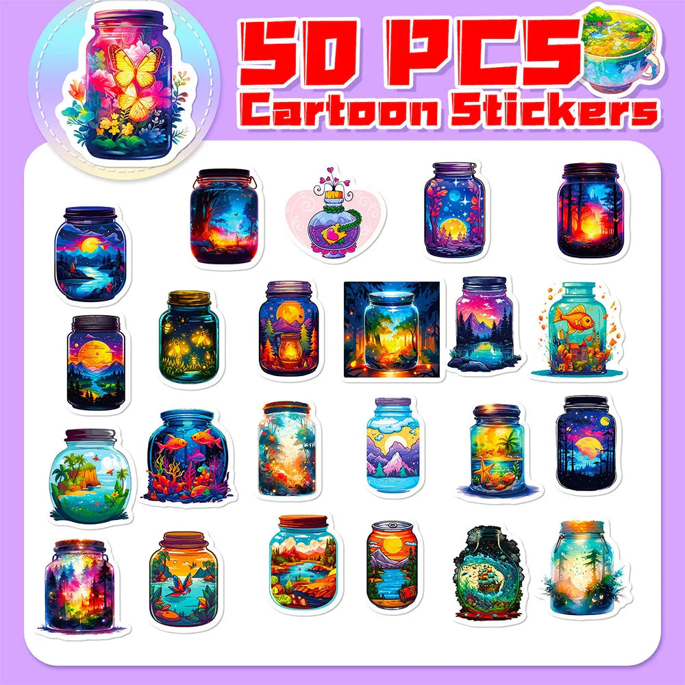 Aesthetic Jars Cartoon Sticker Pack