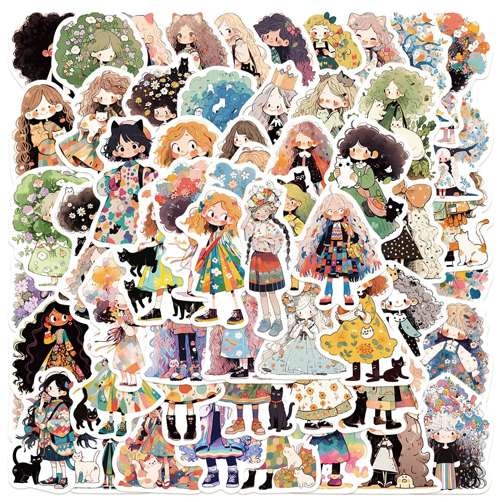 Cute Anime Girl Sticker Pack