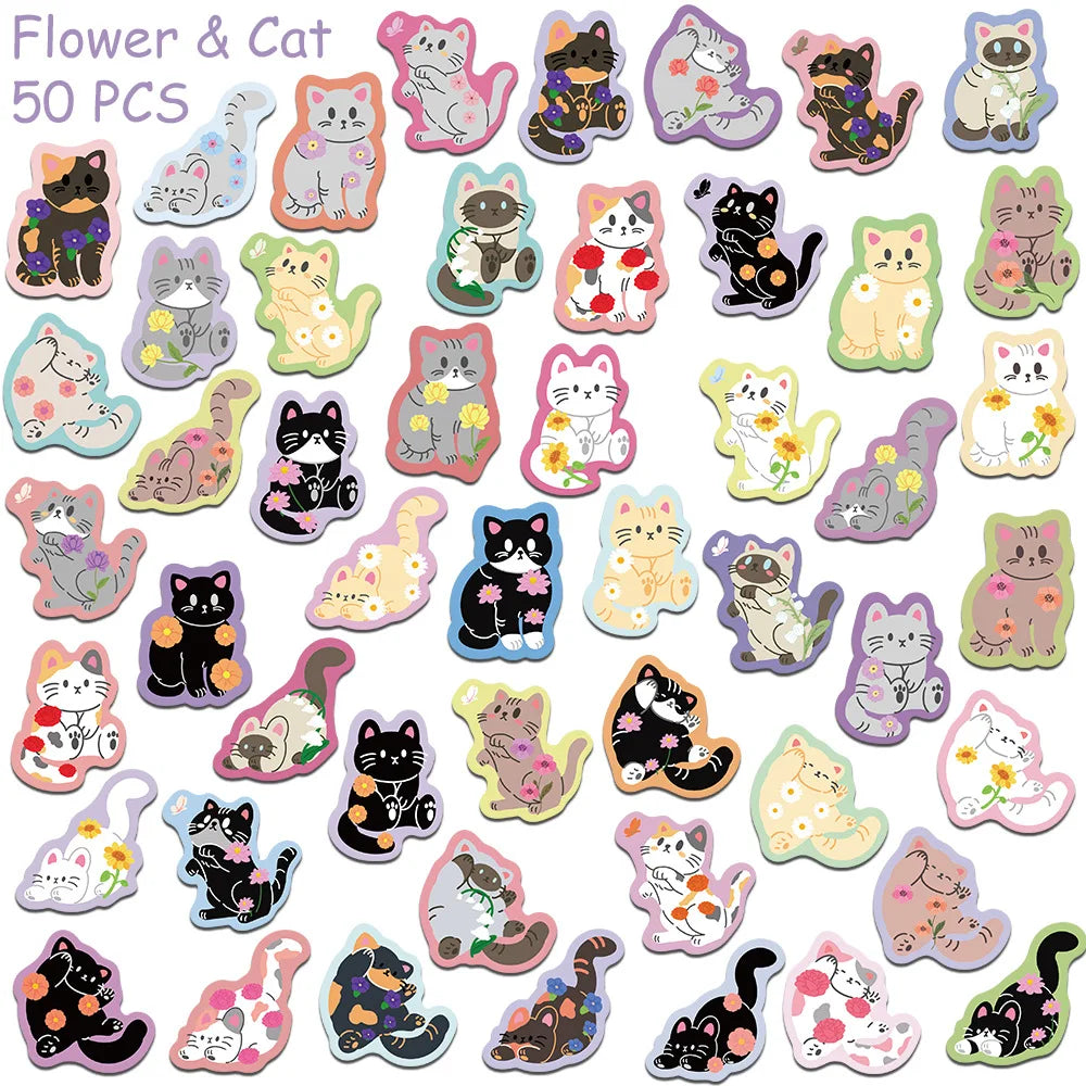 Cute Cat Sticker Pack (50pc)