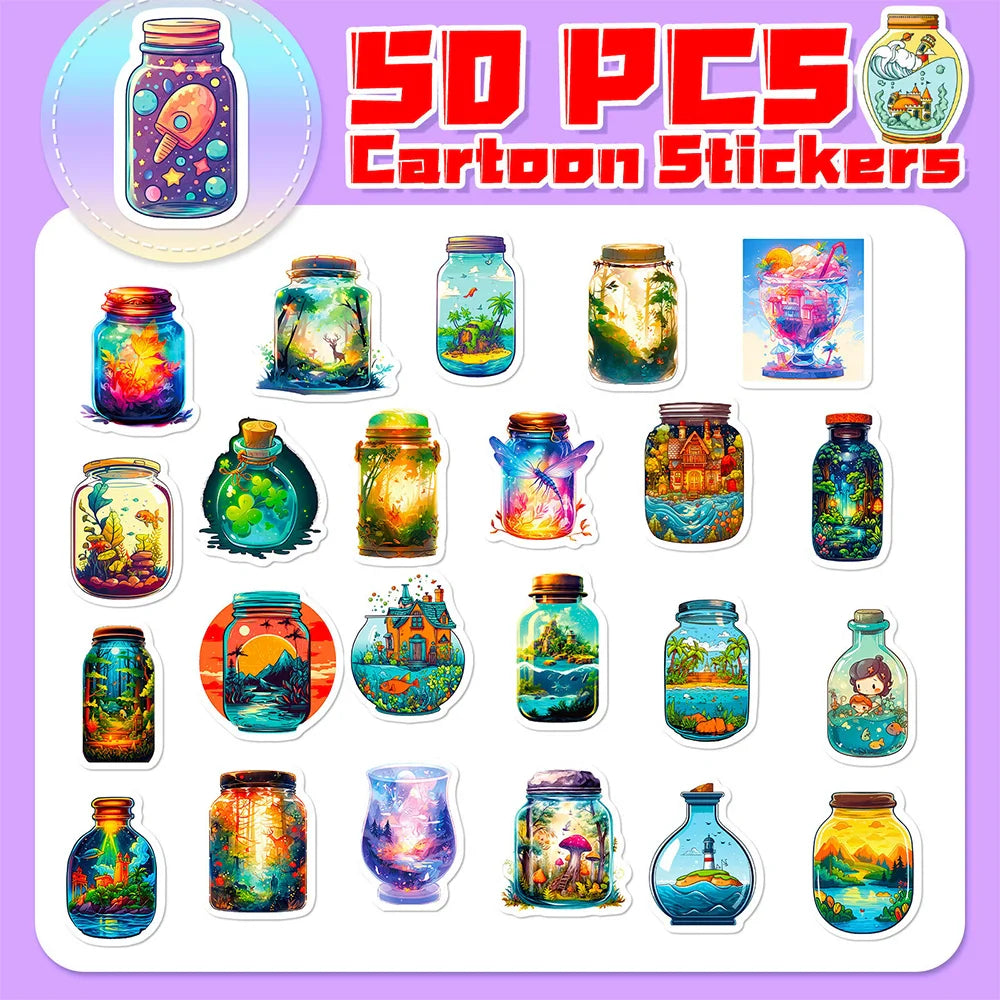Aesthetic Jars Cartoon Sticker Pack
