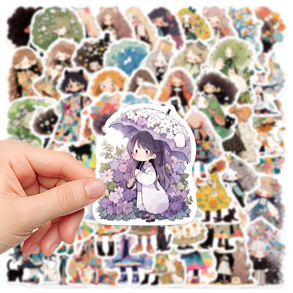 Cute Anime Girl Sticker Pack