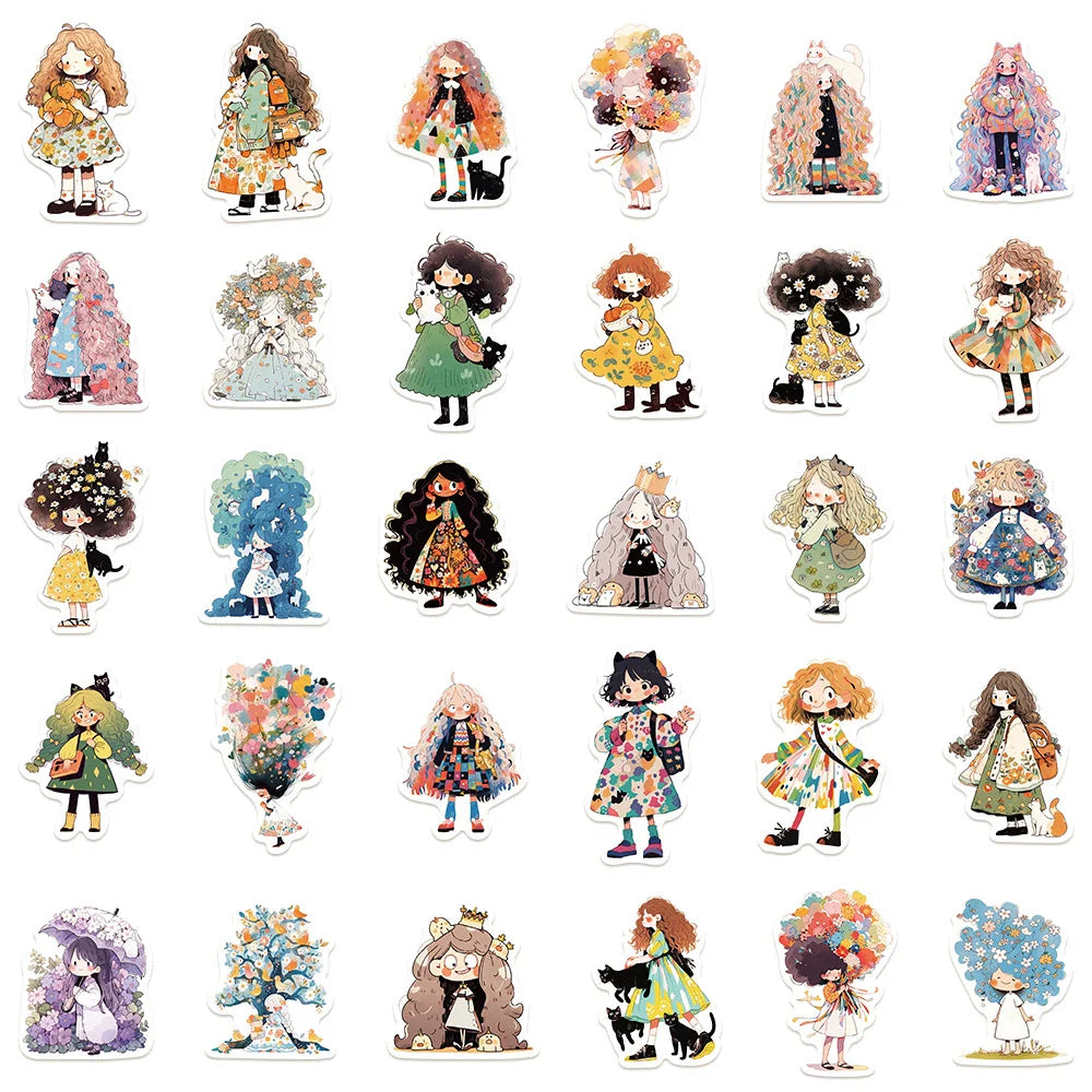 Cute Anime Girl Sticker Pack