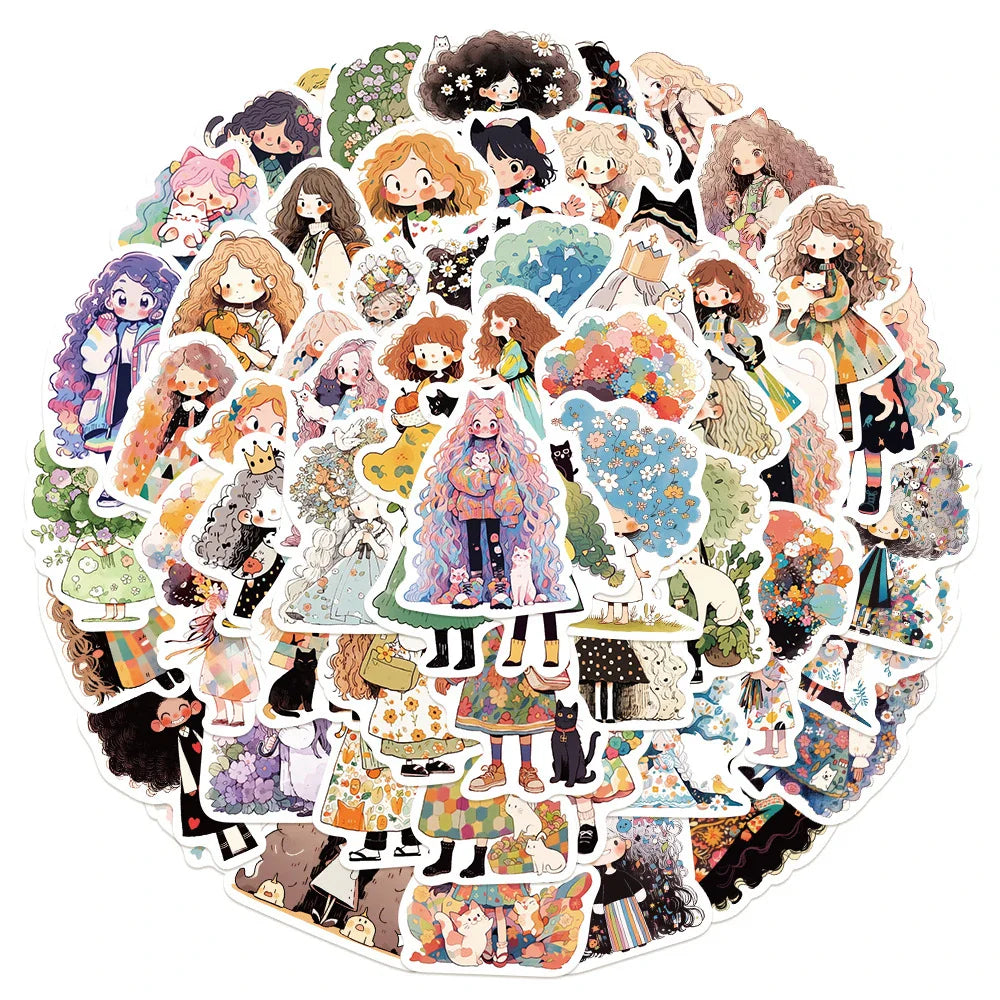 Cute Anime Girl Sticker Pack