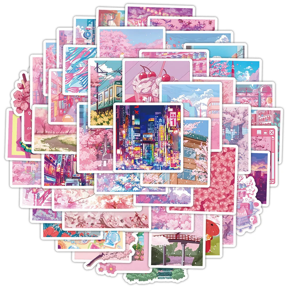 Kawaii Pink Sakura Sticker Pack