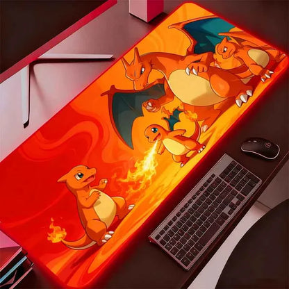 Pokémon RGB LED Gaming Desk Mat – Charizard & Gyarados
