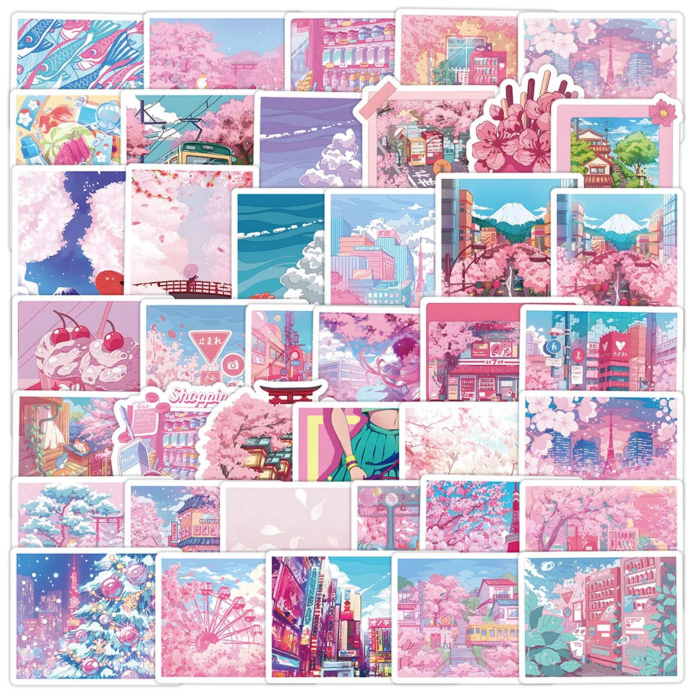 Kawaii Pink Sakura Sticker Pack
