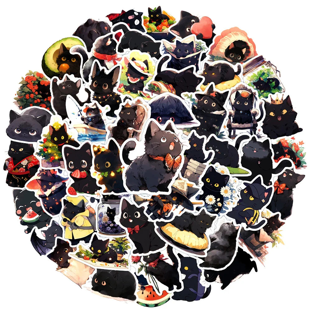 Kawaii Cartoon Cat Sticker Pack