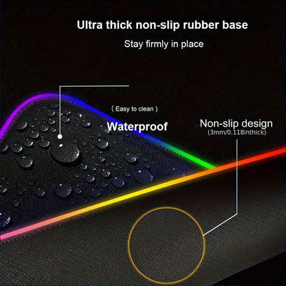 RGB Mouse Pad P-Pokemons Gengar Gamer Computer Mouse Mat Pc Backlight Mousepad Carpet Gaming Accessories Keyboard LED Desk Mat
