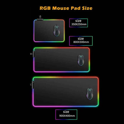 RGB Mouse Pad P-Pokemons Gengar Gamer Computer Mouse Mat Pc Backlight Mousepad Carpet Gaming Accessories Keyboard LED Desk Mat