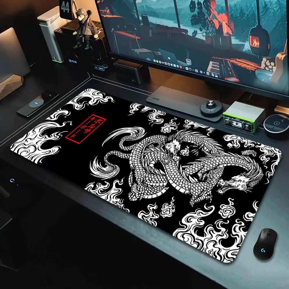 Japanese Dragon Anime Mouse Pad – XXL Gaming Desk Mat (900x400)