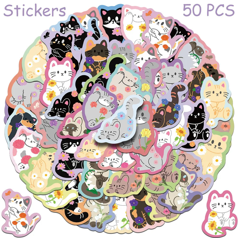 Cute Cat Sticker Pack (50pc)