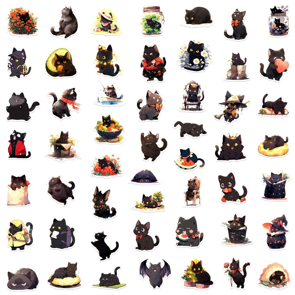 Kawaii Cartoon Cat Sticker Pack