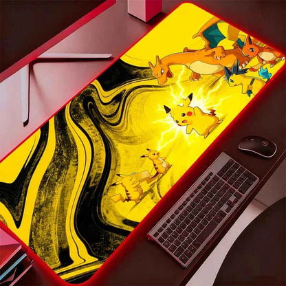 Pokémon RGB LED Gaming Desk Mat – Charizard & Gyarados