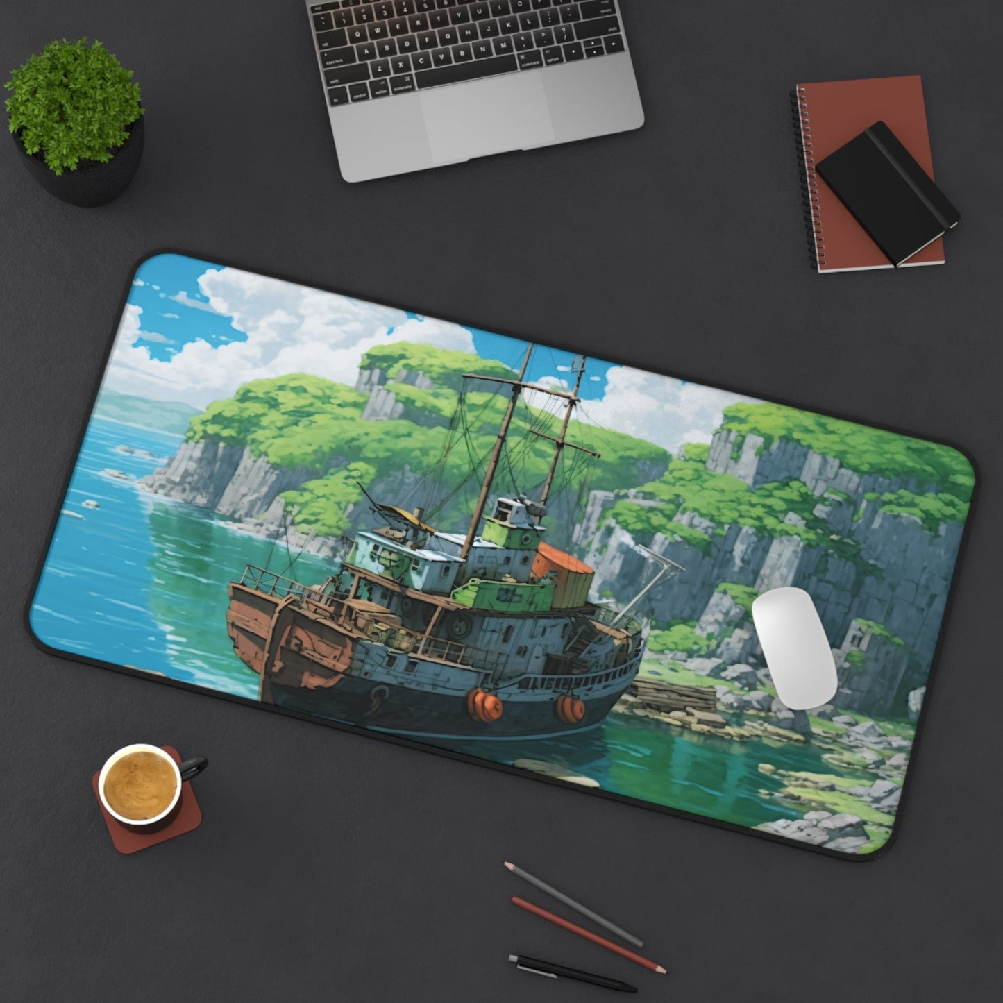 Blue Lagoon Anime Gaming Desk Mat – Non-Slip | Moikas