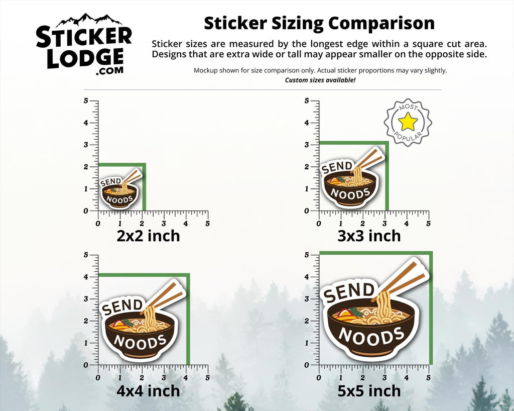 Send Noods Funny Ramen Vinyl Sticker