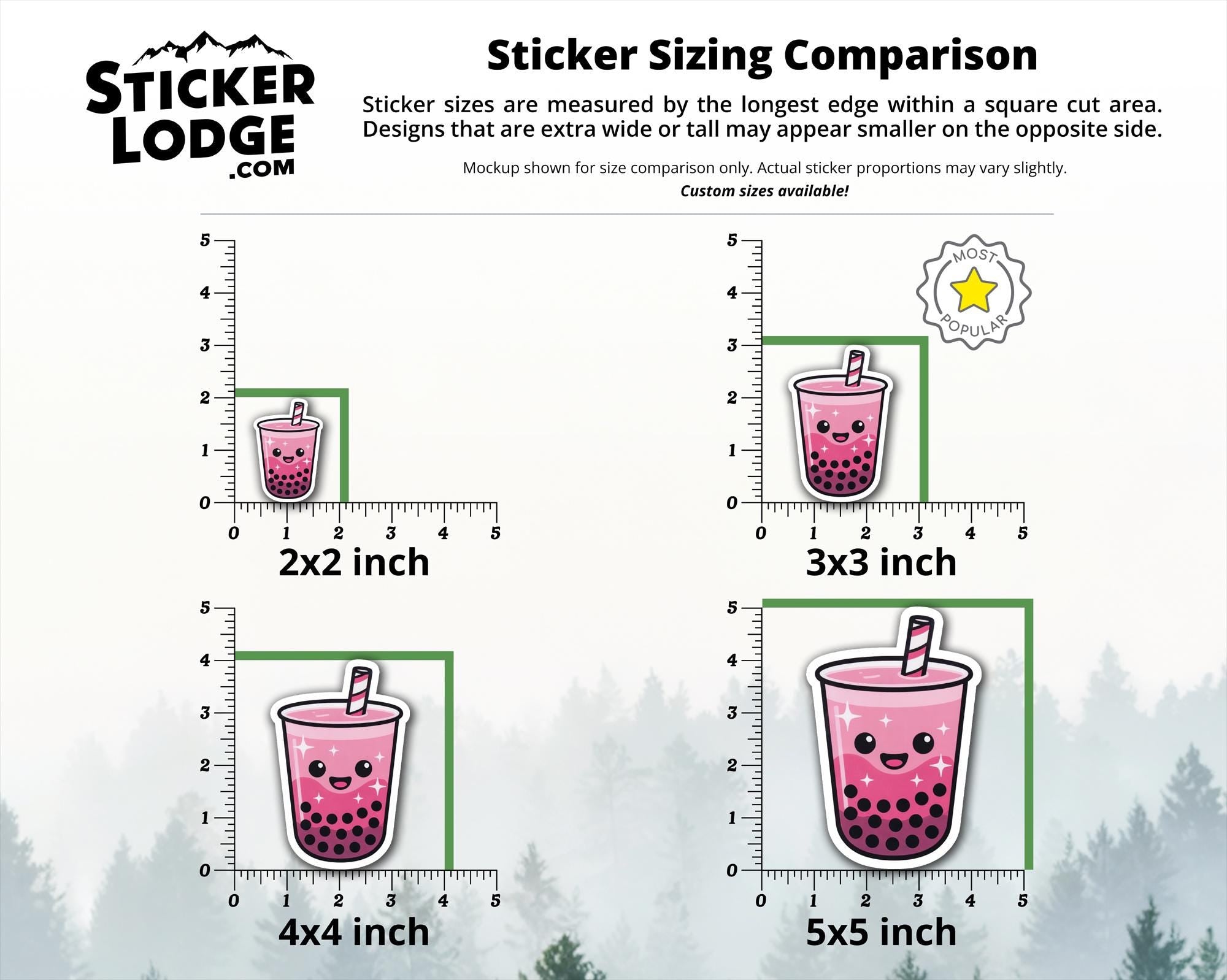 Pink Boba Tea Vinyl Sticker
