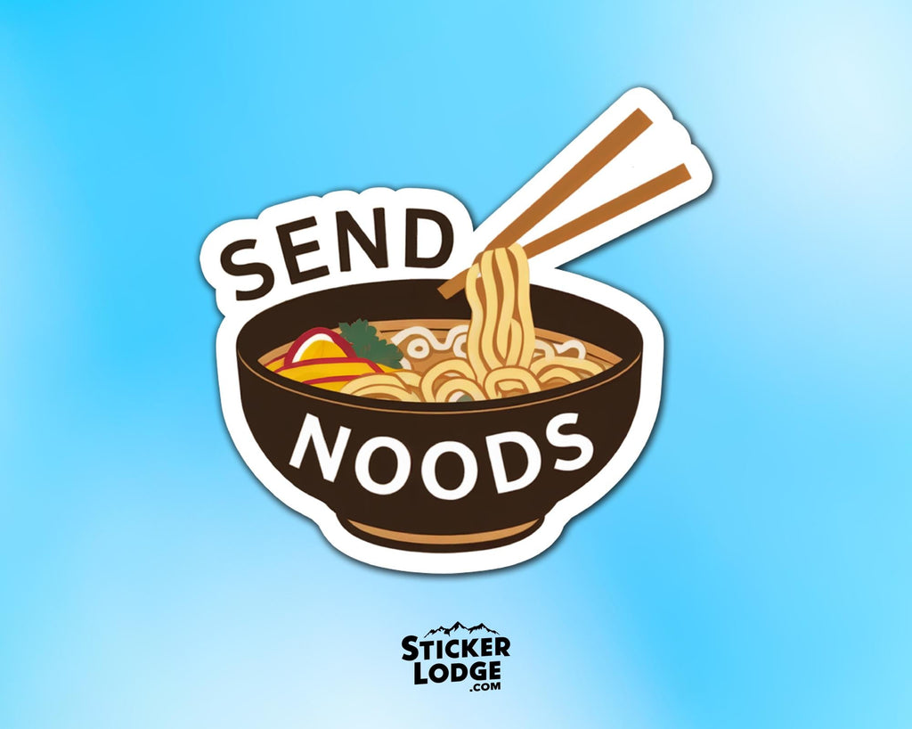 Send Noods Funny Ramen Vinyl Sticker