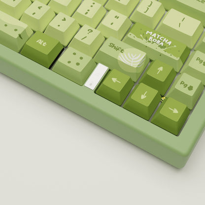 Matcha Boba Design Keycaps and Mechanical Keyboard