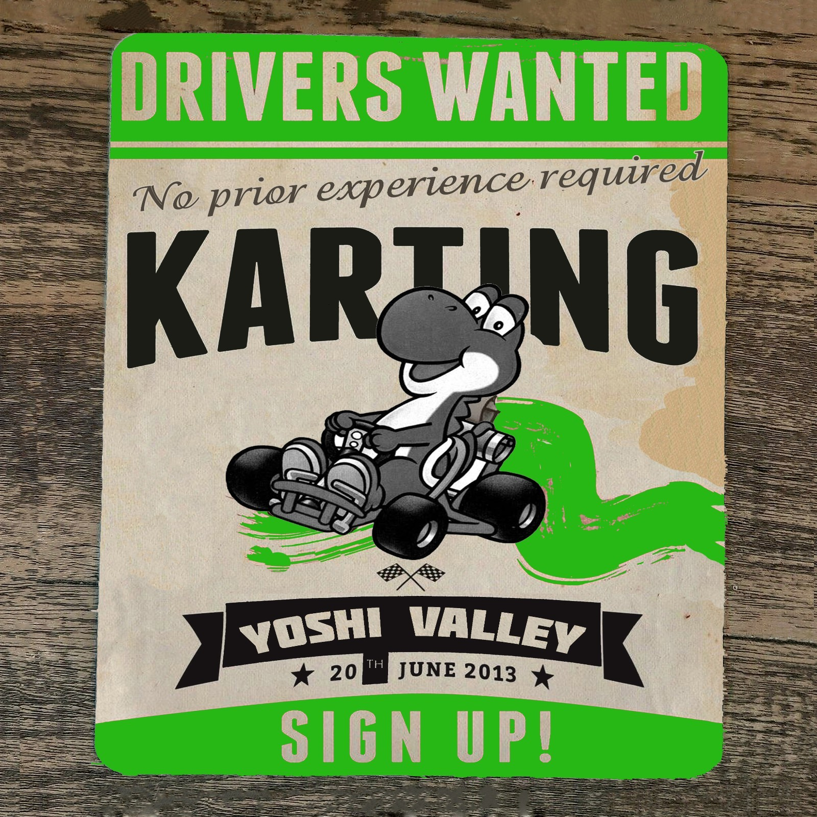 Mario Kart Drivers Wanted Yoshi Racing Mouse Pad